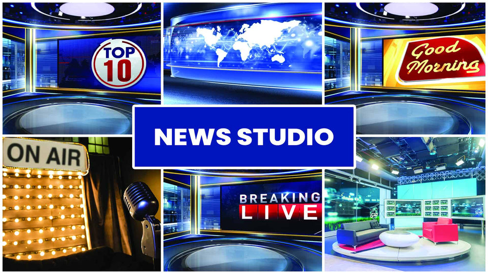 Newsroom Background for Zoom a Virtual News Studio
