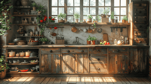 Rustic Style Kitchen Zoom Background