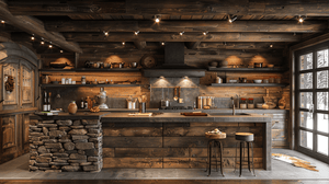 Cabin Style Kitchen Zoom Background