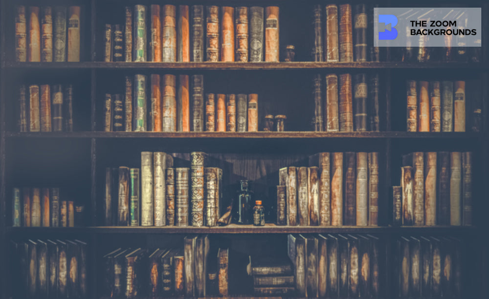 Blurred Bookshelves Wall Vintage The Zoom Background