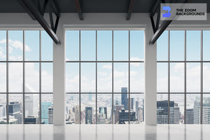 New York-View Office Space Financial Concept Zoom Background