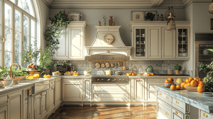 Bright Traditional Style Kitchen Zoom Background