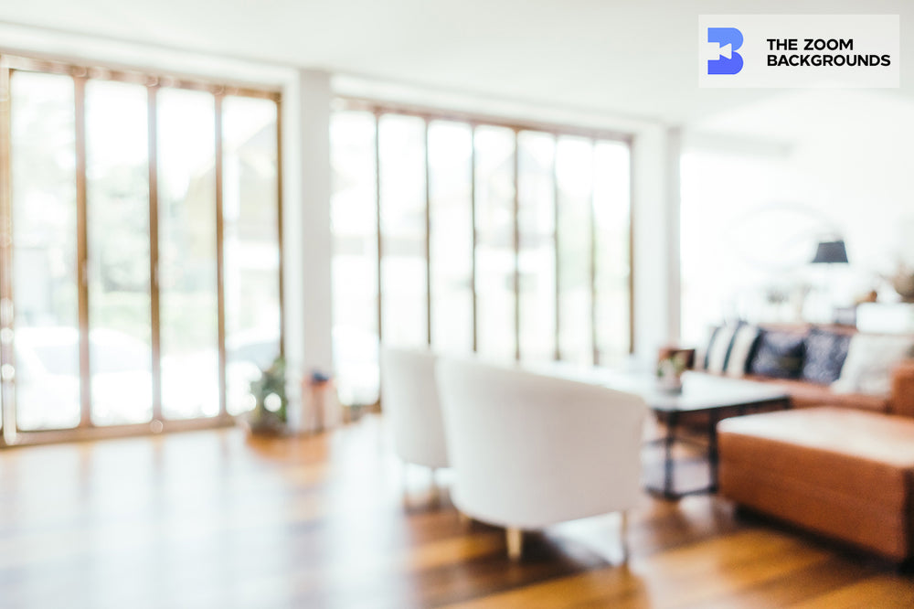 Vintage Blurred Living Room Interior Zoom Background