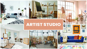 Art Studio Backgrounds Zoom Backgrounds Bundle (10 images) + FREE e-book