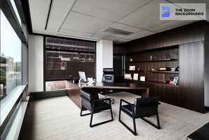 Luxury Corner Office Interior Zoom Background