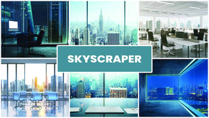 Skyscraper Office Zoom Backgrounds Bundle (22 images) + FREE e-book