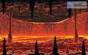 High-Quality Horizontal Of A Lava-Filled Cave Zoom Background