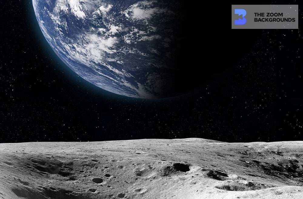 Earth View From Moon Zoom Background