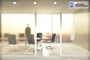 Frosted-Glass Meeting Room Zoom Background