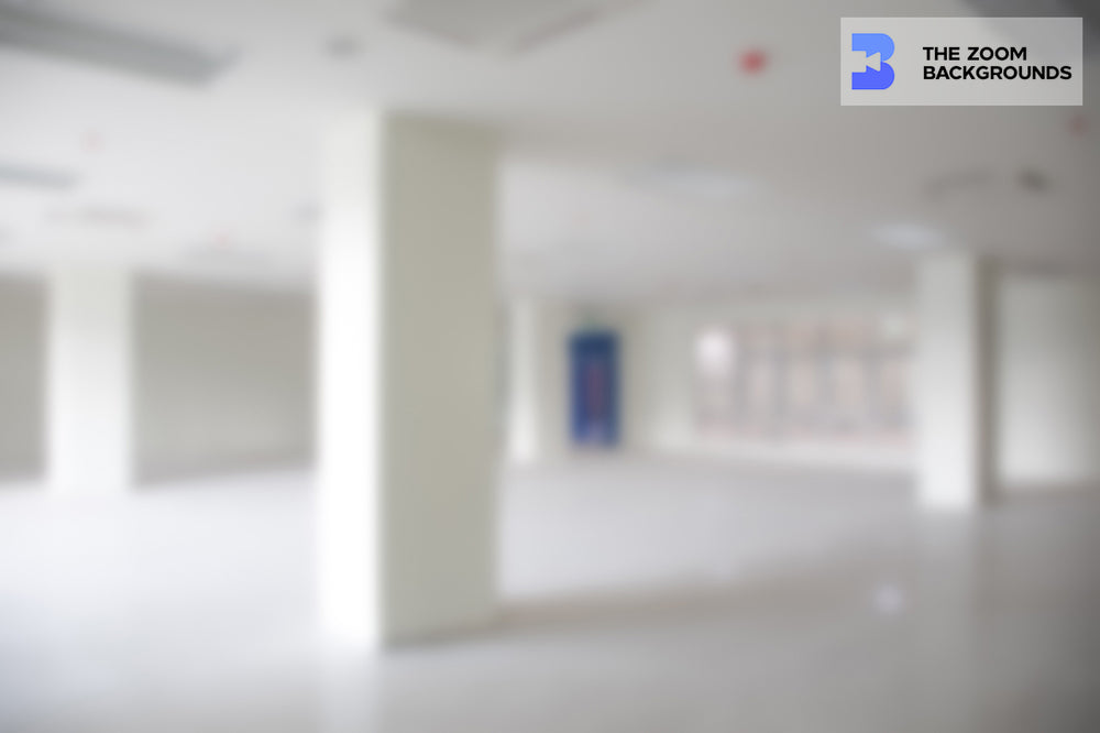 Blurred Open-Air Office Room Space With Daylight Zoom Background