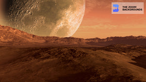 Mars-Like Red Planet With Dry Scenery Zoom Background