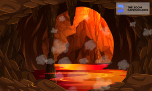 Lava Filled Cave Underground - Work in Hell Zoom Background