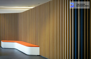 Wood-Clad Waiting Room Interior Zoom Background