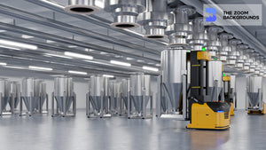 Liquid-Tank Forklifts Warehouse Safety Zoom Background