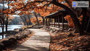 Fall Walkway Zoom Background