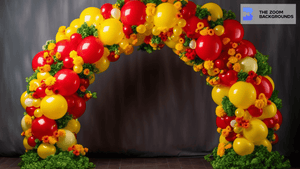 Hawaiian Balloon Arch Zoom Background