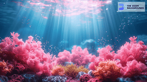 Pink Coral Reef with Sunlight Zoom Background