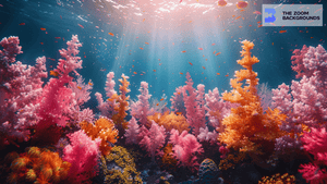 Vibrant Pink Coral Reef Zoom Background