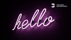 Hello Neon Sign Zoom Backgrounds