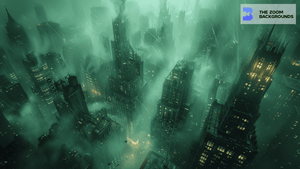 Green Gotham City Zoom Background