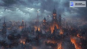 Rainy Gotham City Zoom Background