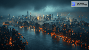 Gotham City with River View Zoom Background