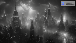 Black and White Gotham City Zoom Background