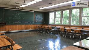 Science Classroom with Marble Floor Zoom Background