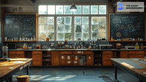 Science Laboratory with Equipments Zoom Background