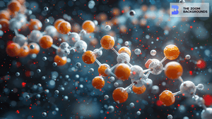 Orange DNA Molecules Zoom Background