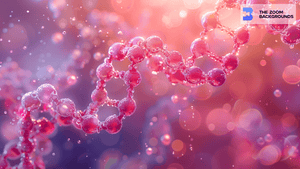 Pink DNA Molecules Zoom Background