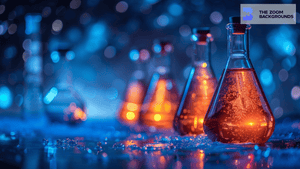 Science Laboratory Flasks Zoom Background