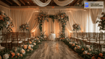 Peach with Greenery Wedding Zoom Background