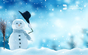 Happy Winter Snowman Illustration on Snowy Background