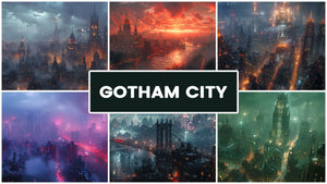 Gotham CIty Zoom Backgrounds Bundle (15 images) + FREE e-book