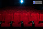 cinemas empty numbered red seats zoom background